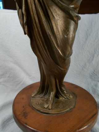 Antique Victorian QUALITY Lady wUrn Figural Parlor Table Lamp Statue 20in tall 3