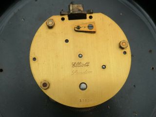 Old vintage round railway train carriage wall clock Elliott London stamped BR - W 6