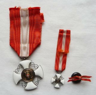 ITALY FASCIST SAVOY ORDER OF THE CROWN ITALY KINGDOM SET OF 3 MEDAL CROSS 1930 ' s 2