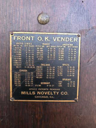 Antique Mills Slot Machine Liberty Bell 5 Cent Front Vendor Goose Neck 11