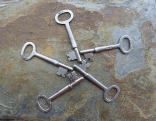 Five Assorted Antique Yale & Towne Antique Mortise Lock Skeleton Keys