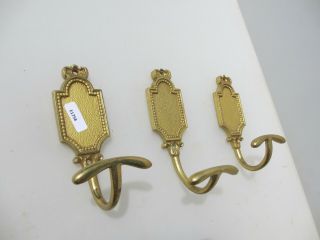 Vintage Brass Coat Hooks Hat Hangers Old Hook Hanger French Bow Top Beading