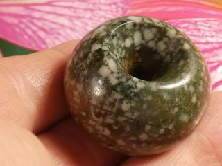 Museum Quality Ancient Pre - Columbian Mesoamer.  Giant Jade Bead 39.  3 By 26 Mm