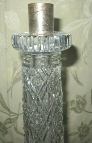 RARE ANTIQUE AMERICAN BRILLIANT CUT GLASS OIL LAMP 24 