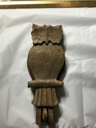 antique arts and crafts wooden owl moveable toy/coat rack handmade unique 4