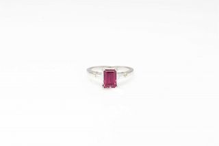 Antique 1950s $10,  000 2ct Gia Certified Natural Ruby Diamond Platinum Ring