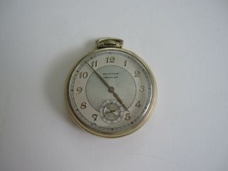 Antique Waltham Premier Pocket Watch Gold Filled Case Usa Runs
