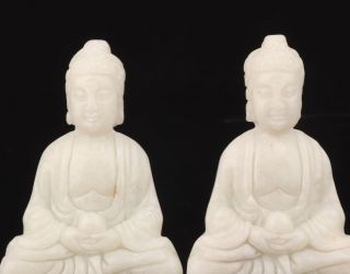 2 BUDDHIST CHINA JADE PENDANT SITTING BUDDHA GUANYIN BODHISATTVA SPIRITUAL M 5