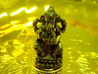 Lord Ganesh God Statue Hindu Deity Figure Magic Lucky Om Talisman Thai Amulet