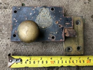 Unusual Vintage Antique Chubb London Door Safe Lock Brass Badge
