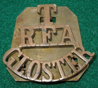 Wwi British Gloster Territorial Royal Field Artillery Shoulder Title T Rfa Badge