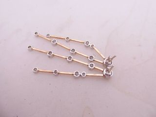 18ct 2 coloured gold 4ct diamond earrings,  long dangly 18k 750 2