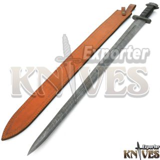 CUSTOM HANDMADE DAMASCUS STEEL ANCIENT VIKING SWORD BY KNIVES EXPORTER 2