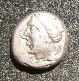 Ancient Greek Amisos Drachm 1/2 Siglos Coin 2nd Century Bce Tyche Head/owl