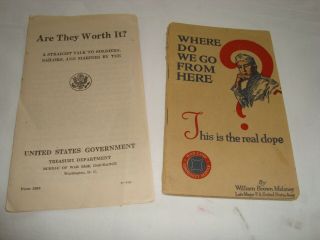 Antique Where Do We Go From Here & Are They Worth It Wwi Us Gov Service Booklets