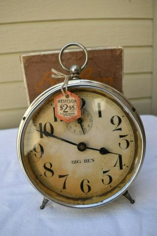 Antique Westclox Big Ben Alarm Clock Peg Leg