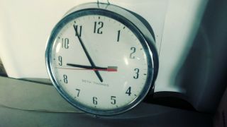Vintage Seth Thomas Metal Wall Clock School Clock
