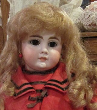 Antique 19 " German Bisque Closed Mouth Sonneberg 212 Bahr Pros Doll On Orig Body