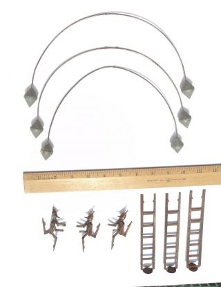 Antique Metal Kinetic Balance Toy With Ladders And Figures Rare