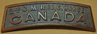 Shoulder Title Badge 2nd Cmr B.  C.  Horse Canadian Mounted Rifles