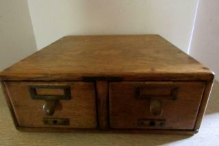 Antique Tiger Oak Library File Drawers.  Solemaster.  Pat.  1908.