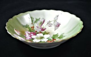 ANTIQUE P.  T.  BAVARIA GERMANY SERVING BOWLS FLOWERS SET 3