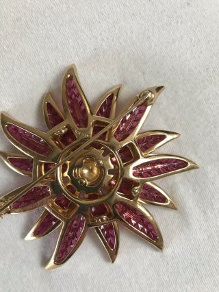 Vintage Poinsetta Pin Brooch Designer Trifari By Alfred Philippe 6