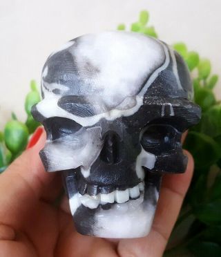 466g Carved Skulls Of Ancient Rock Natural Thousand Eye Stone