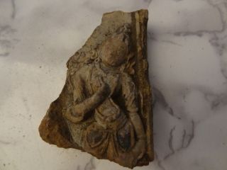 Antique Mongolian Tibetan Buddhist Clay Tsa Tsa Fragment 3