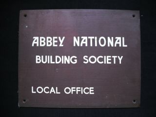 Salvaged Bronze Abbey National Sign 25cms X 20cms • 1970s?