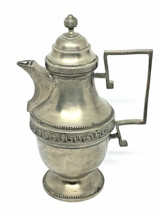 C16 Antique Biedermeier Pewter Teapot Coffee Pot Antique German 1840s