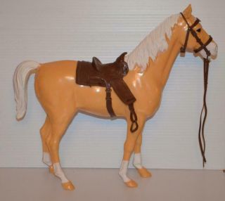 Vintage Marx Johnny West Thunderbolt Horse With Saddle Tack No Wheels