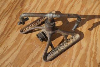 Rare Antique Vintage Cast Iron Brass Whirling Shower Lawn Sprinkler E.  O.  Brown