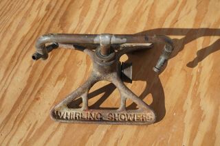 Rare Antique Vintage Cast Iron Brass Whirling Shower Lawn Sprinkler E.  O.  Brown 2