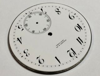 ANTIQUE TIFFANY & CO YORK WHITE PORCELAIN POCKET WATCH DIAL WITH RING 4