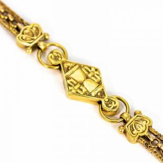 Victorian 9 Carat Gold Ornate Albertina Chain Bracelet 4