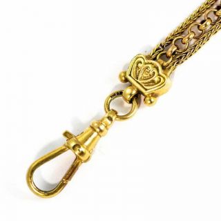 Victorian 9 Carat Gold Ornate Albertina Chain Bracelet 5