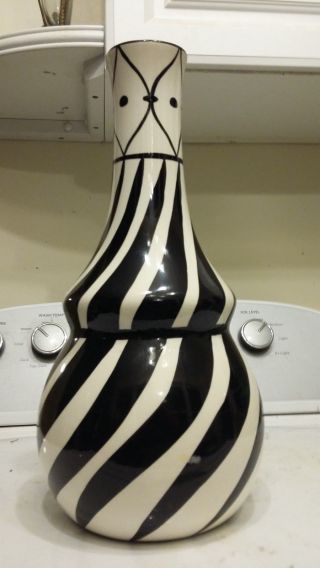 Antique Black White Porcelain 16 " Planter Vase - Jardiniere - Urn - Cachepot