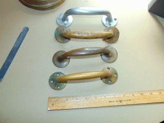 4 Vintage Misc Heavy Industrial Brass Metal Handle Pull Barn Door Gate 7.  5 "