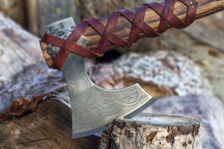 Battle Axe Hand Forged Viking Axe Custom Engraving Ancient Medieval husband gift 6