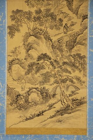JAPANESE HANGING SCROLL ART Painting Sansui Landscape Asian antique E8107 5