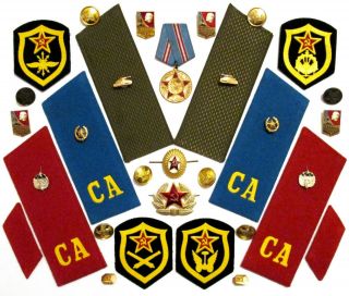 Soviet Military Patch Cap Badge Pins Award Medal Ussr Epaulet Shoulder Boards