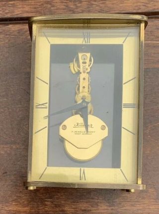 Vintage Uwestra 7 Jewels 8 Day Miniature Skeleton Clock Made In W.  Germany