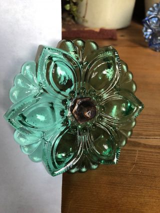 Vintage Antique Green Glass Large Curtain Tie Back