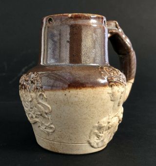 Delightful Small English Saltglazed Stoneware Mustard Pot Albert & Victoria 1838