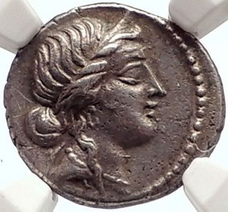 JULIUS CAESAR 48BC Ancient Silver Roman Coin VENUS TROY Rome HERO NGC i69585 2