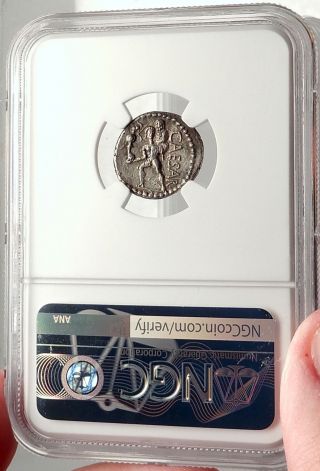 JULIUS CAESAR 48BC Ancient Silver Roman Coin VENUS TROY Rome HERO NGC i69585 4