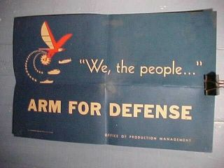 Orig Wwii Home Front Poster 1941 - We The People Arm For Defense