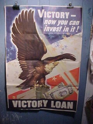 Orig Wwii Home Front Poster 1945 Dean Cornwell Victory Loan W American Eagle