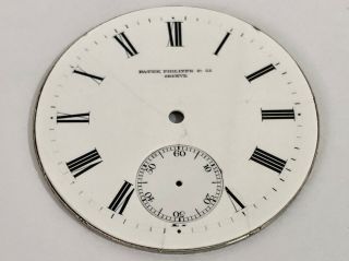 ANTIQUE PATEK PHILIPPE & CO GENEVE WHITE PORCELAIN POCKET WATCH DIAL WITH RING. 2